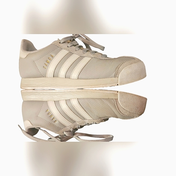 ADIDAS SAMOA in Grey/White. Gold details. Size 7.5 - Picture 2 of 16